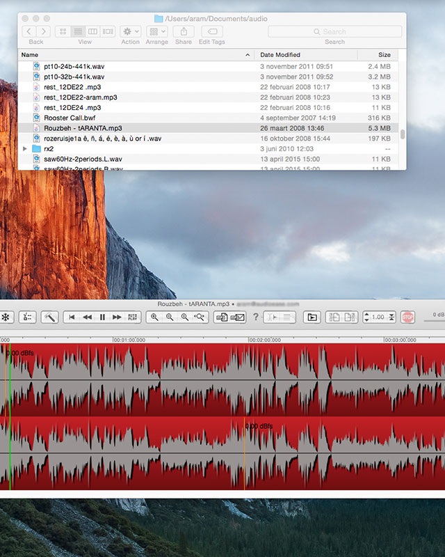 Snapper display and edit audio file right in the mac finder