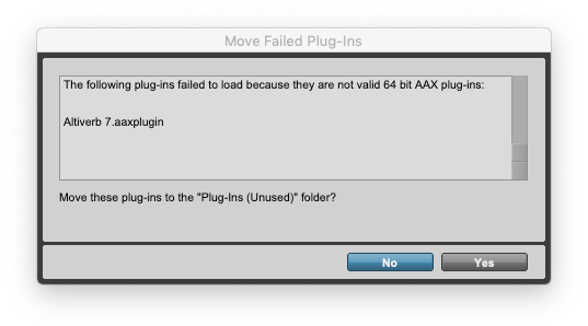 Pro Tools states it is not a valid 64 bits plug-ins