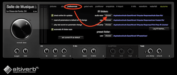Altiverb 7 ir folder location in preferences