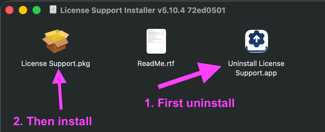 Uninstall License Support and install previous version to solve error 60004 in Logic 12