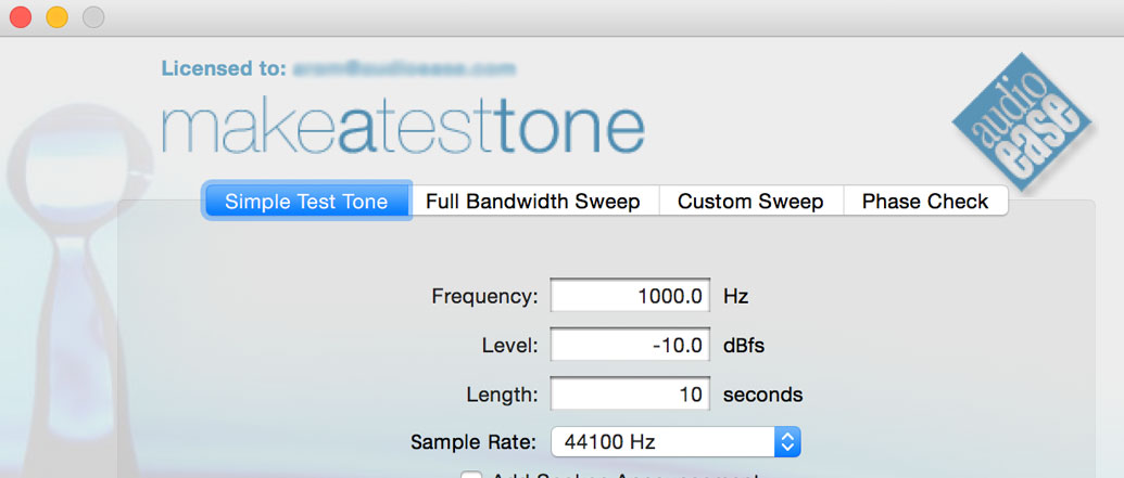 Make a test tone