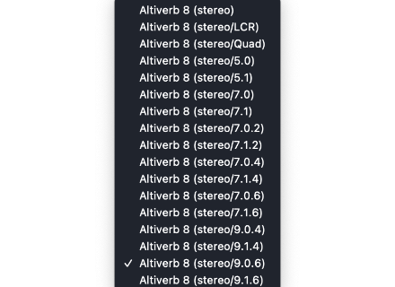 Altiverb 8 output options