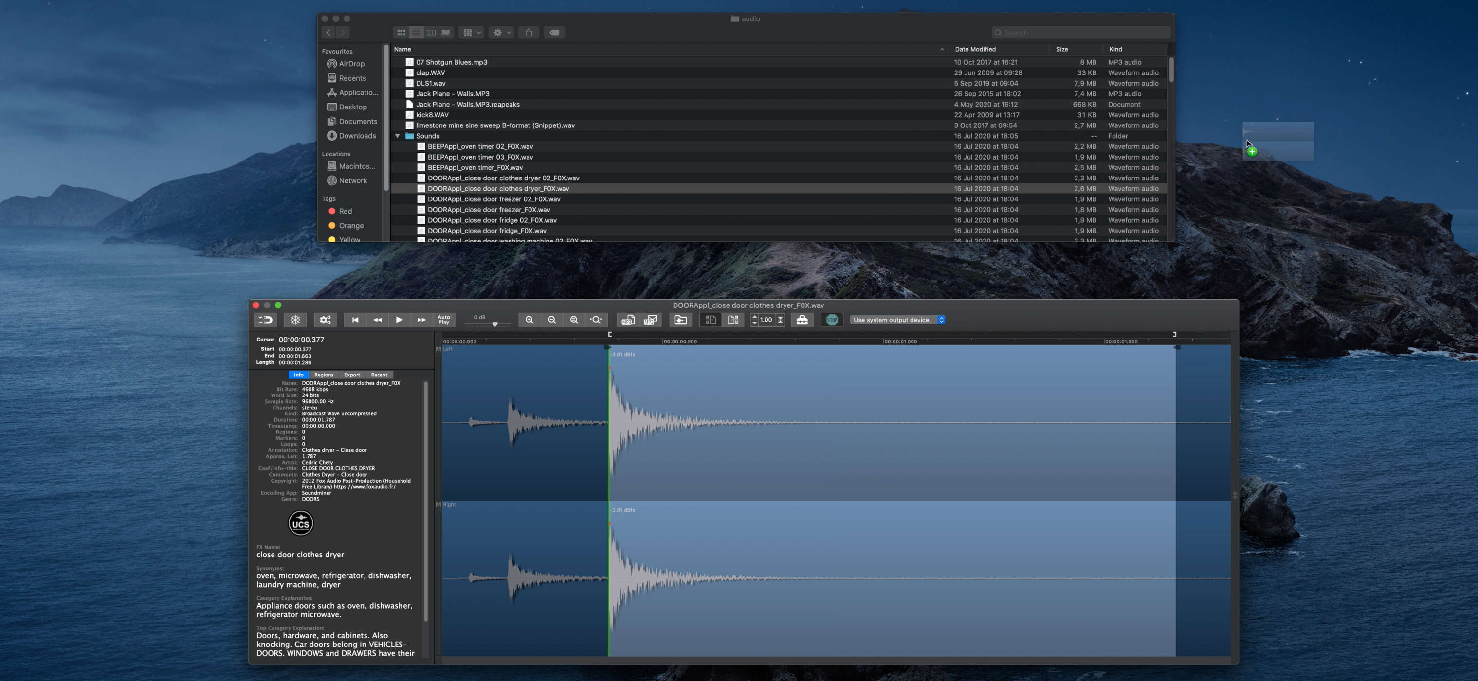 Snapper, view and edit audio file right in the Mac Finder